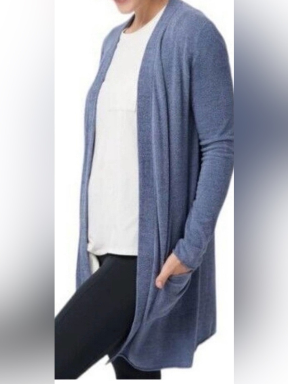 Barefoot Dreams Cozychic Ultra Lite Open Front Longline Cardigan Soft Size L